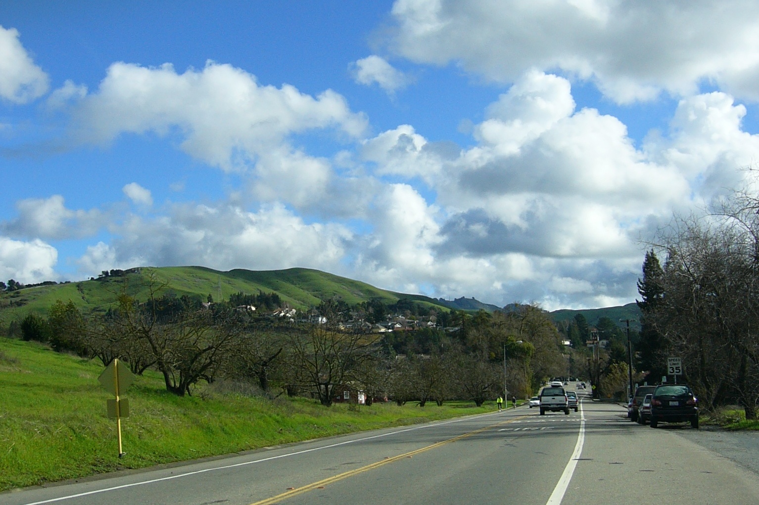 Moraga, California — homes nestled into the surrounding hills on a typical Lamorinda street